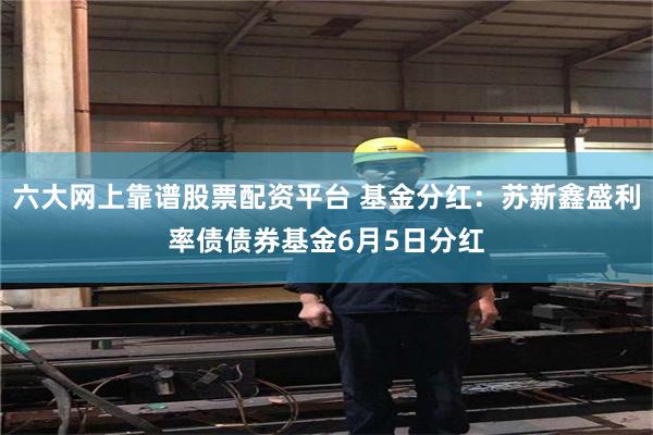 六大网上靠谱股票配资平台 基金分红：苏新鑫盛利率债债券基金6月5日分红