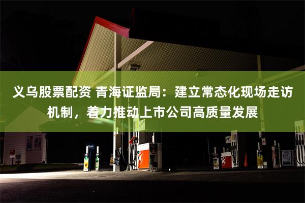 义乌股票配资 青海证监局：建立常态化现场走访机制，着力推动上市公司高质量发展