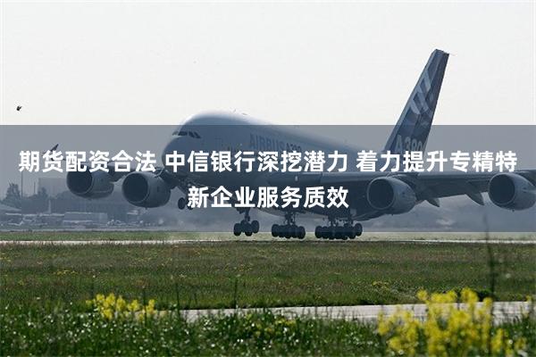 期货配资合法 中信银行深挖潜力 着力提升专精特新企业服务质效